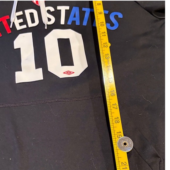 Umbro United States‎ Soccer 10 Black Hoodie Kids Size M Made in Jordan - Picture 10 of 11